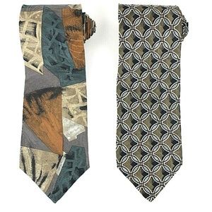X’Andrini Lot of 2 Designer Silk Ties NWOT     514